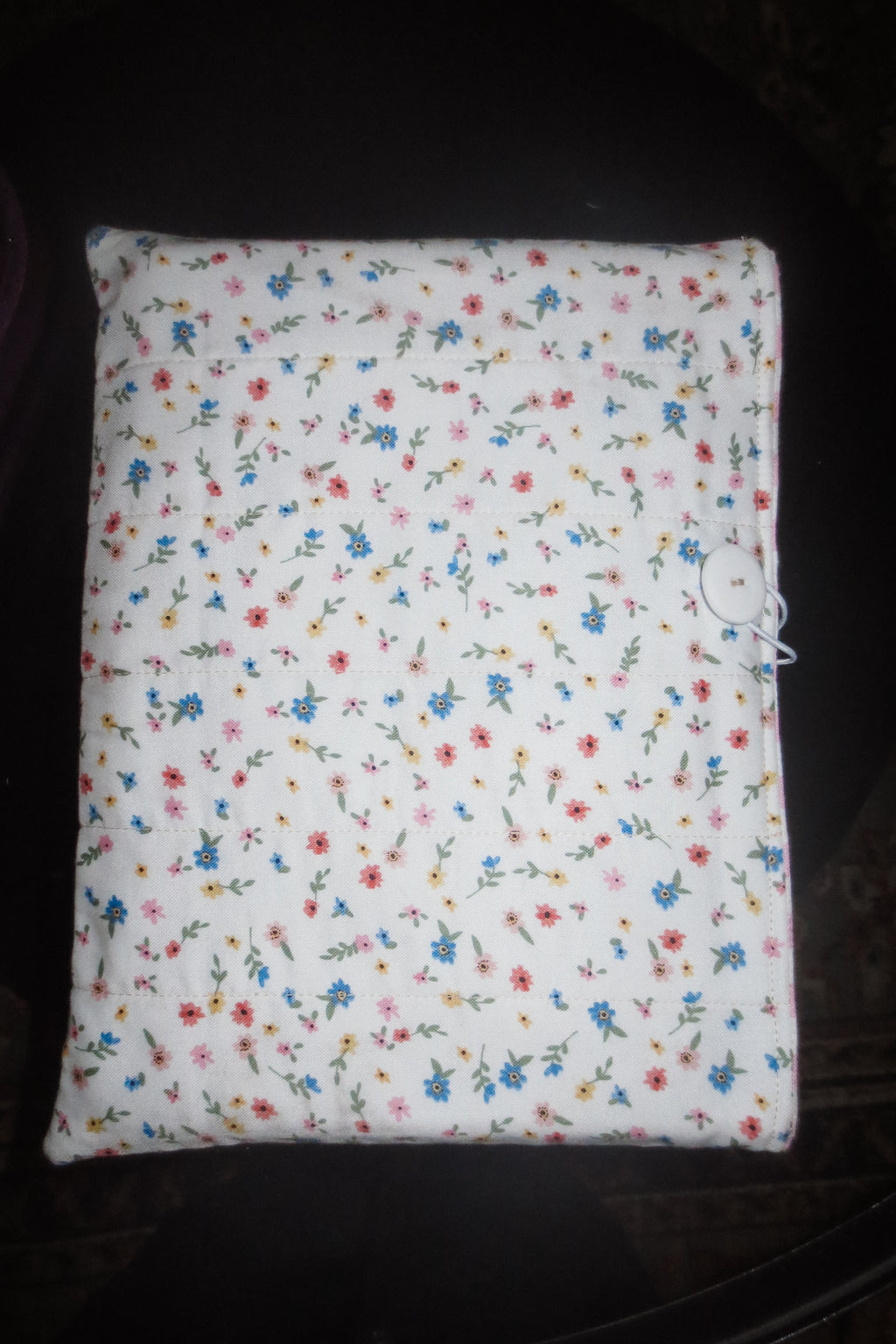 Summer Floral Book Sleeve With Pink Gingham Lining